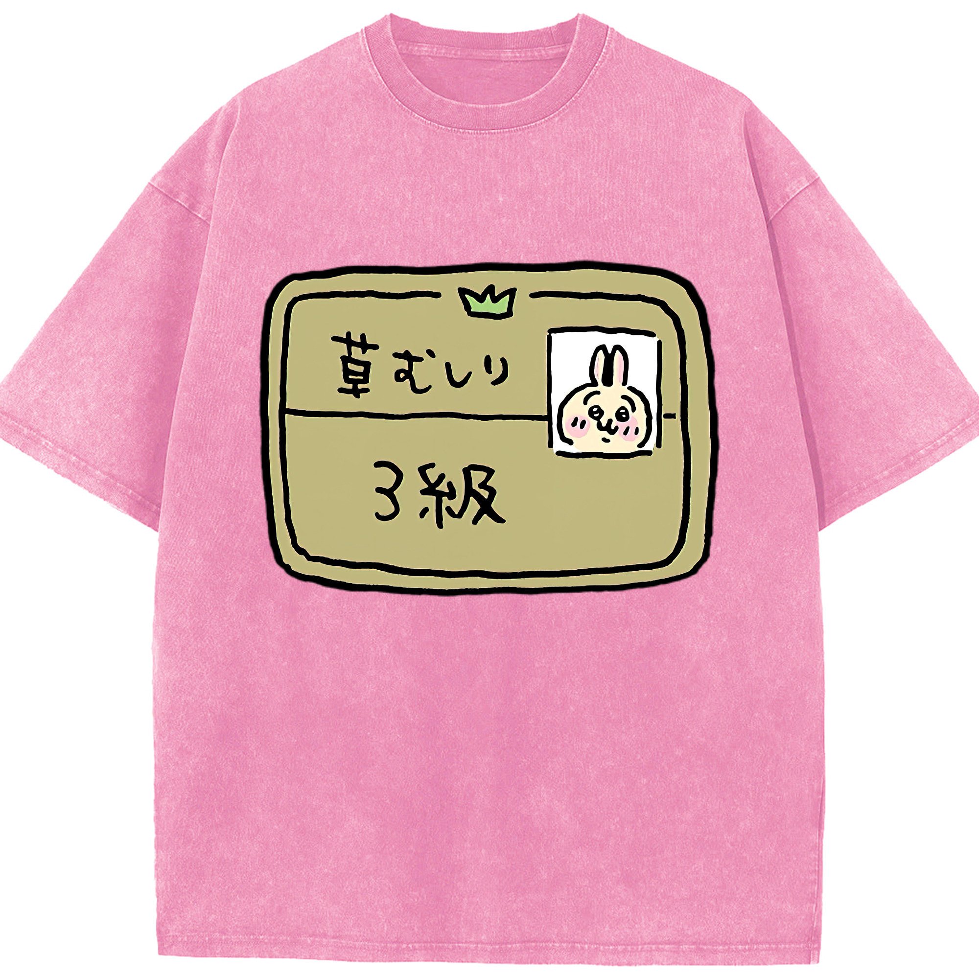 （画像用） ちいかわ うさぎ Chii-kawa usagi 綿100% ヴィンテージ風 半袖Tシャツ（フロントプリント）